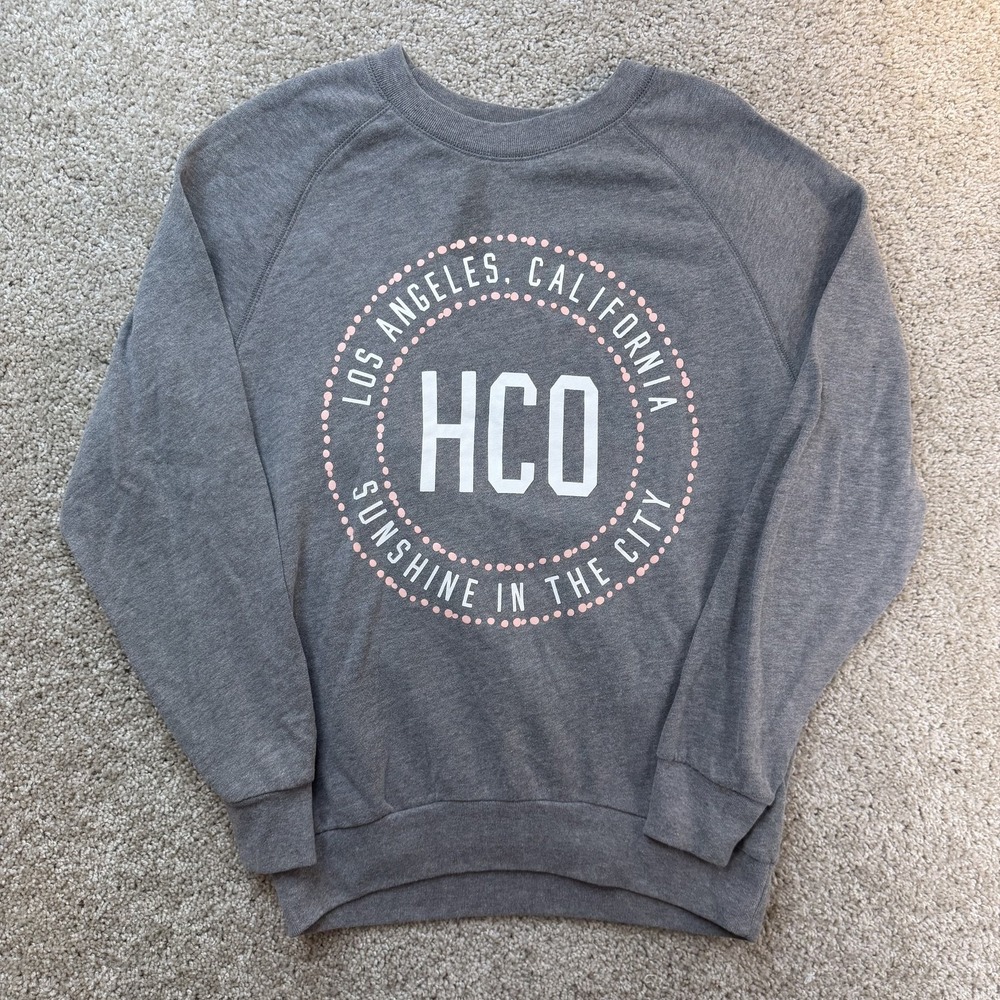 Hollister Sweatshirt Womens XS Gray HCO Los Angeles California Graphic Pullover